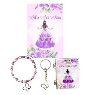 Set de 30 Recuerdos Elegantes para XV Años - Estilo Princesa en Lila