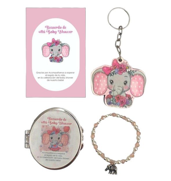 Set de 30 Recuerdos Tiernos para Baby Shower – Elefantita Rosa con Encanto