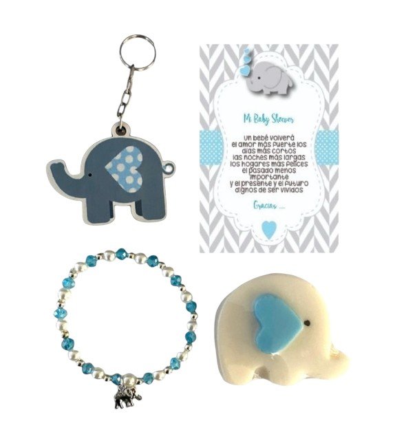 Set de 30 Recuerdos para Baby Shower Niño – Elefantito Azul #2