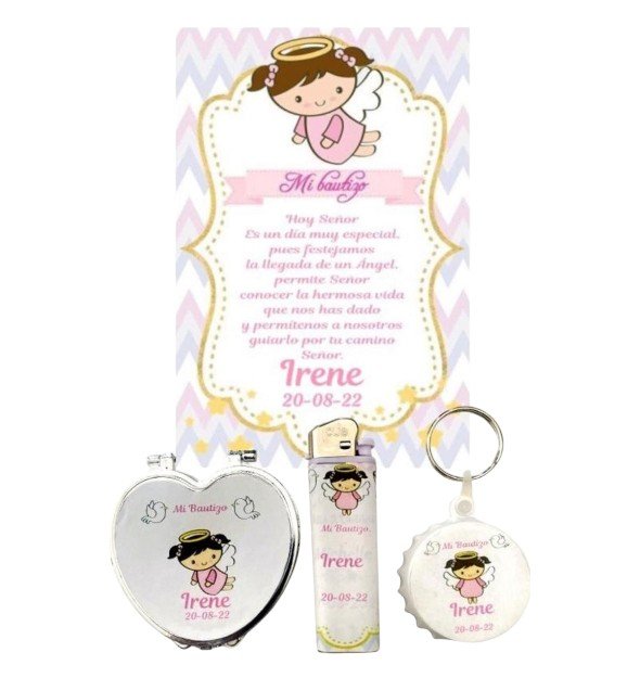 Set de 30 Recuerdos para Bautizo Niña – Ángel Rosa