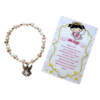 Pulsera Rosa Ángel de Bautizo con Tarjeta – Recuerdo Tierno y Especial para tu Evento. Set 10 piezas.