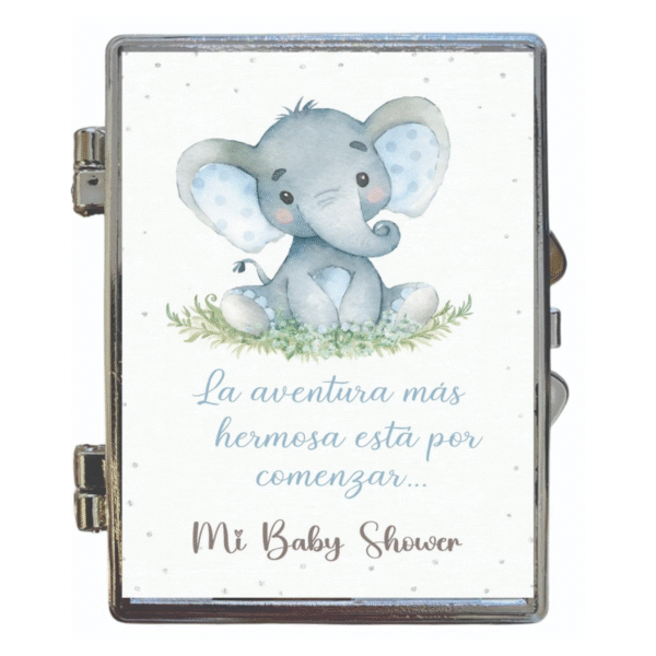 Espejo de Recuerdo para Baby Shower – Diseño Tierno de Elefantito. Set 10 piezas.