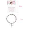 Pulsera Recuerdo de Primera Comunión para Niña con Tarjeta y Dije Religioso. Set 10 piezas.