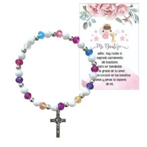 Pulsera Recuerdo de Bautizo – Bendición y Color para un Día Inolvidable. Set 10 piezas.