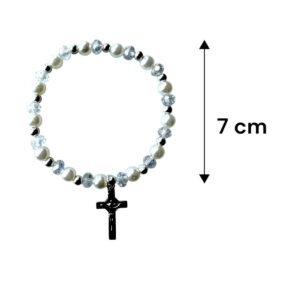 medida de Pulsera de Primera Comunión Niño con Cruz y Tarjeta de Agradecimiento. Set 10 piezas.