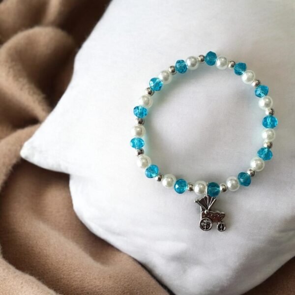 detalle de Pulsera Baby Shower Niño con Tarjeta de Agradecimiento – Un Recuerdo Tierno y Especial. Set 10 piezas.