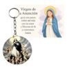 Llavero Virgen de la Asunción con Imagen Clásica y Oración. Set 10 piezas.