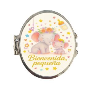 Espejo “Bienvenida, Pequeña” – Recuerdo Tierno para Baby Shower de Niña. Set 10 piezas.