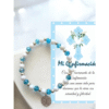 Pulsera Recuerdo de Confirmación – Bendición en Tonos Azul y Blanco. Set 10 piezas.