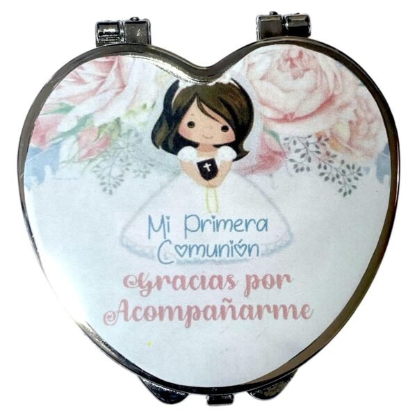 Espejo Recuerdo de Primera Comunión Niña – “Gracias por Acompañarme”. Set 10 piezas.