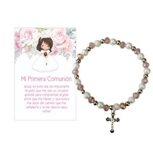 Pulsera de Primera Comunión Niña con Cruz y Tarjeta de Agradecimiento